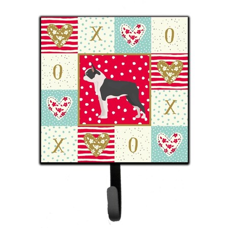 Carolines Treasures 4.25 x 1 x 7 in. Boston Terrier Love Leash or Key Holder CK5816SH4